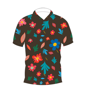 Camisa Polo para Hombre, Color Marrón Oscuro, Estampado Floral, Sublimación Personalizada, Manga Corta, Verano, Casual, Transpirable, Ligera, para Golf - Product Image 4