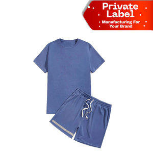 Ensemble de shorts grande taille pour hommes, survêtement d'été surdimensionné L-5XL, vente en gros, personnalisable OEM, ensemble de shorts grande taille et très extensibles pour hommes - Product Image 1