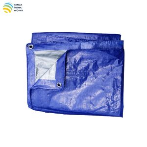 High Quality Blue Silver PE Tarpaulin <b>Sheet</b> 4x6m 90 GSM Waterproof UV Resistant <b>Plastic</b> Tarp Cover with Eyelets - Product Image 4