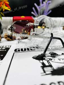 Lunettes de soleil sans monture Iced Out, monture en argent 925 avec diamants Moissanite VVS, lunettes de créateur de luxe pour hommes et femmes - Product Image 3