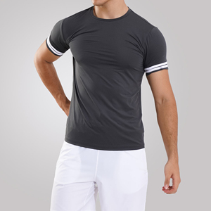 T-shirt tricoté premium pour homme, col rond, écologique, avec logo personnalisé, vêtements de sport pour la gym, vente en gros, usine 2026 - Product Image 6