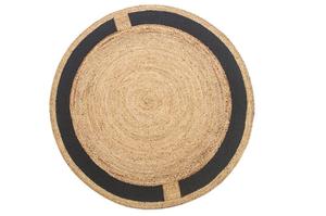 Lujosa alfombra de yute trenzada redonda decorativa moderna cubierta de suelo de diseño geométrico hecha a mano - Product Image 2