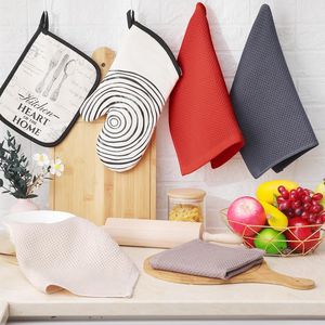 Set di 8 Strofinacci da Cucina Ultra Morbidi in 100% Cotone a Nido d'Ape, Asciugatura Rapida, 30x30 cm, Multicolore - Product Image 3