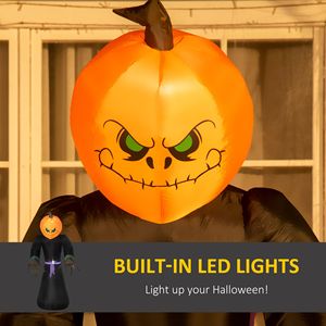 Decorazione Gonfiabile LED di Halloween da 2,1 m - Fantasma, Falce e Zucca per Giardino - Decorazione Gonfiabile da Esterno Impermeabile - Product Image 5