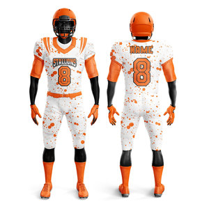 Uniformes de Fútbol Americano Sublimados Personalizados al por Mayor, Manga Corta, Tallas Grandes, 100% Poliéster, Suministro Directo de Fábrica - Product Image 3