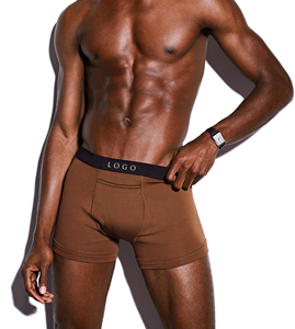 Calzoncillos bóxer sin costuras de cintura media para hombre, de spandex, transpirables, de punto, de secado rápido, con logo personalizado, lisos, para uso diario, al por mayor - Product Image 4