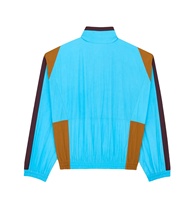 Veste coupe-vent en polyester et nylon respirante pour femme, avec logo personnalisé, coupe courte, demi-zip, blocs de couleur, haute qualité