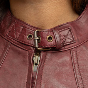 Chaqueta de Cuero de Oveja Corta para Mujer, Estilo Casual de Invierno, Manga Larga, Color Sólido, Venta al Por Mayor OEM - Product Image 4
