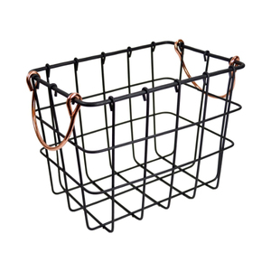 Fine Quality Black Iron Wire Storage Basket Metal Rectangular Organizer For Home <b>Kitchen</b> <b>Pantry</b> & Retail Display In Great Price - Product Image 2