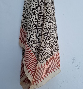 Hand Block Printed Lightweight Breathable Long Cotton <b>Sarong</b> Pareo Floral Beach Wrap for Women Boho Cover 100% Cotton - Product Image 3
