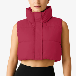 High Quality Best Selling <b>Women</b> Vest Cropped Puffer <b>Jackets</b> <b>Sleeveless</b> Short For Wear New Style Custom Logo Made For <b>Women</b> - Product Image 1
