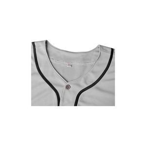 Maillot de baseball promotionnel gris uni en gros à prix abordable, idéal pour les événements décontractés, les tenues d'équipe et la publicité, avec logo personnalisé imprimé - Product Image 3