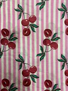 Tissu en coton camburé léger et écologique, imprimé traditionnel Jaipuri, motif rayé cerise, 60x60, pour couverture de garçon - Product Image 5