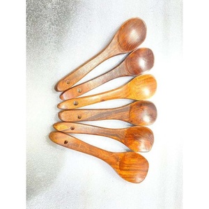 Juego de utensilios esenciales de madera de Acacia, espátula, utensilios de cocina de madera reutilizables, elegantes - Product Image 4