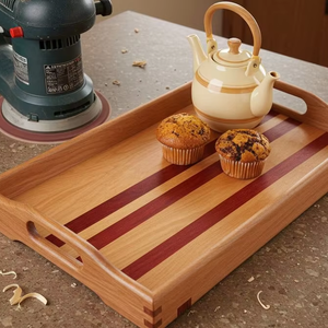 ถาดไม้ดิบทำมือสำหรับการใช้งานที่เป็นมิตรต่อสิ่งแวดล้อมในบ้านสไตล์ธรรมชาติ ห้องครัวแบบเรียบง่าย หรือร้านกาแฟออร์แกนิก - Product Image 1