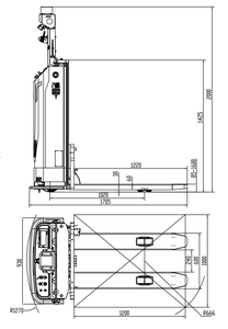 Transpaleta AGV para vehículo guiado automatizado con batería de litio de radio de giro pequeño de cuerpo estrecho de 2T - Product Image 5
