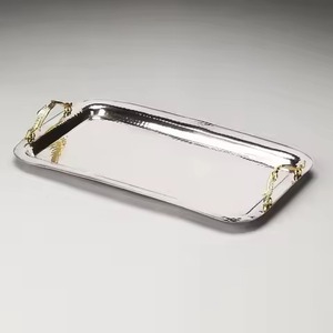 Plateau à dessert décoratif en métal, plateau à chocolat en acier inoxydable, plateau de présentation de bonbons, utilisation en cuisine et salle à manger - Product Image 1