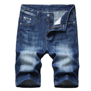 SHH INDUSTRIES Pantalones Cortos Vaqueros Rectos Personalizados para Hombre con Cinturón de Tela, Lavado Ácido, Bordado, 14oz, Peso Pesado, OEM, Verano - Product Image 2