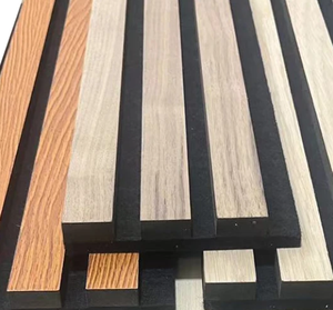 Panneaux muraux acoustiques modernes en placage naturel avec âme en caoutchouc, laine de bois décorative MDF pour la maison, le salon, la salle de sport - Acoustique en polyester - Product Image 1