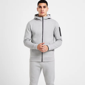 Conjunto Deportivo de Dos Piezas para Hombre, con Capucha, Cintura Elástica, Transpirable, de Felpa Técnica, 100% Algodón, para Invierno - Product Image 1