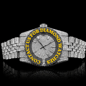 New Luxurious Round <b>Case</b> Classic Features Hip Hop Moissanite Diamond Man's Made Full Iced White Gold Wristwatch Stylish Jewelry - Product Image 3