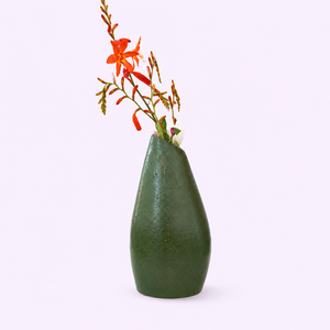 Handmade Shining Glaze Green <b>Bud</b> Shaped Ceramic Flower <b>Vase</b> Modern Minimalist Porcelain Vessel Wedding Tabletop <b>Vase</b> - Product Image 1