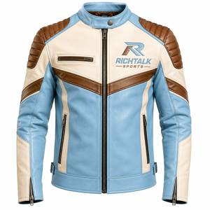 Winter Warm <b>Genuine</b> <b>Leather</b> <b>Jacket</b> <b>Men</b> Stand Eco-Friendly Quick Dry Comfortable Breathable High Quality Casual Custom Made Front - Product Image 1