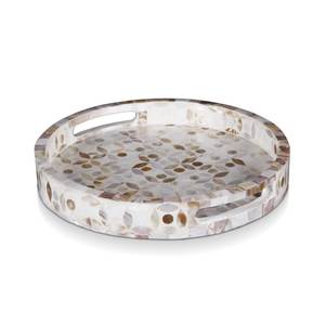 Handmade Wooden Mother Of Pearl <b>Mosaic</b> Serving Tray For Luxury Dining And Decorative Table Display - Product Image 6