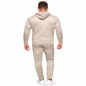 Ensemble de survêtement vintage d'hiver pour homme, coupe classique, avec sweat à capuche zippé et pantalon de jogging, idéal pour la gym, la course et les tenues décontractées pour adultes - Product Image 2