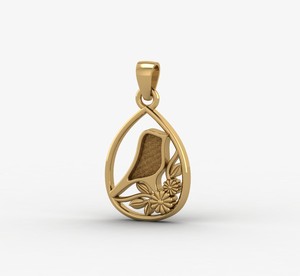 Pendentif Breloque en Argent Massif 925 de Haute Qualité, Motif Robin, 20x15mm, avec Monture Vierge pour Lait Maternel, Résine DIY, pour Création de Bijoux Souvenirs - Product Image 1