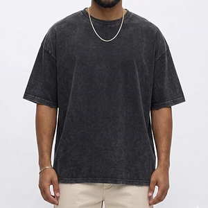 T-shirt vintage délavé surdimensionné en coton épais unisexe, personnalisable avec logo OEM, streetwear coupe ample, haute qualité, manches courtes - Product Image 3