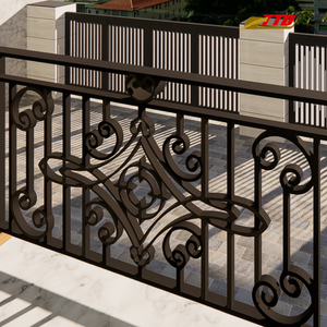 Barandilla de Escalera Moderna de Hierro con Detalles Ornamentales y Pasamanos Interior de Hierro Personalizado para Espacios Elegantes de Balcón y Escalera - Product Image 6