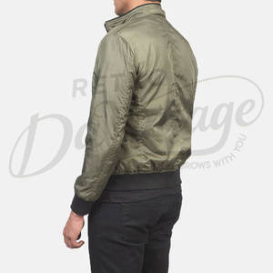 เสื้อแจ็คเก็ตบอมเบอร์สีเขียวมะกอกสำหรับผู้ชาย น้ำหนักเบา สวมใส่สบาย กันลม ทรงเข้ารูป ซิปหน้า สไตล์วาร์ซิตี้ แฟชั่นเสื้อผ้ากีฬา เสื้อคลุมแฟชั่น - Product Image 2