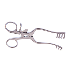 Écarteur de plaies en acier inoxydable de qualité supérieure 220 mm (8,34 po) à 4x5 griffes, à bout arrondi, à cliquet, auto-serrant, pour chirurgie orthopédique - Product Image 6