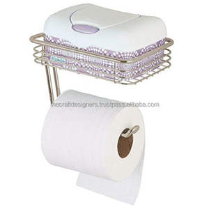 Porte-papier toilette mural en fer avec plaque arrière décorative améliorant le style mural et l'élégance de la salle de bain - Product Image 3