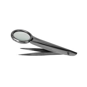 Pinzas de Acero Inoxidable con Punta Recta, Espejo de Aumento y Mango Cómodo para Cejas y Pestañas de Metal Med Corp - Product Image 1