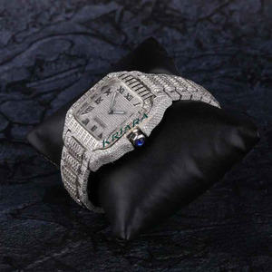 Indian Exporter Moissanite Diamond Watch Stainless Steel Decorative Jewelry <b>Wristwatch</b> with Reliable Quartz Timekeeping - Product Image 6