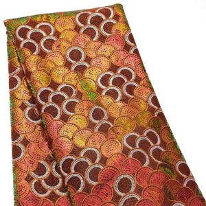 Tela de Encaje Africana Multicolor, Tela de Encaje Bordada, Tela para Vestido de Novia Nigeriana, Tela de Encaje Suizo con Pedrería - Product Image 4