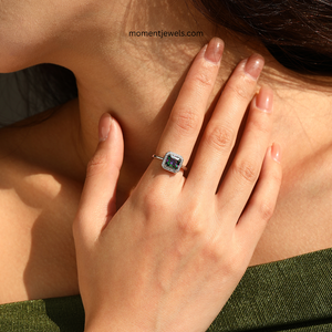 Geometric Square Shaped <b>Silver</b> <b>Ring</b> Shimmering Cubic Zirconia Micro Inlay 925 Sterling <b>Silver</b> Women <b>Eternity</b> Band <b>Ring</b> Wholesale - Product Image 2