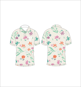 Polo pour homme à imprimé floral pastel, manches courtes, col boutonné, décontracté, respirant et léger pour l'été - Product Image 6