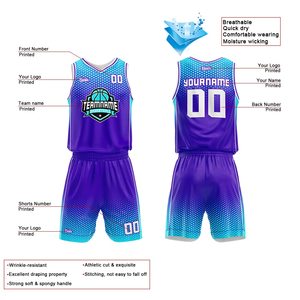 Basketball Uniform Sublimated Gradient Color Tank <b>Top</b> with Elastic Waist Shorts Unisex Adult All Seasons Athletic Wear - Product Image 2