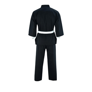 Uniforme de Taekwondo Negro para Hombre con Cinturón Blanco, Ropa de Artes Marciales de Algodón Resistente, Corte Regular, Talla Adulto - Product Image 3