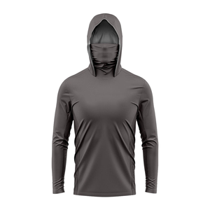 Haut de pêche personnalisé UPF50+ avec masque intégré, logo personnalisé, OEM ODM, vente en gros, respirant, séchage rapide - Product Image 4