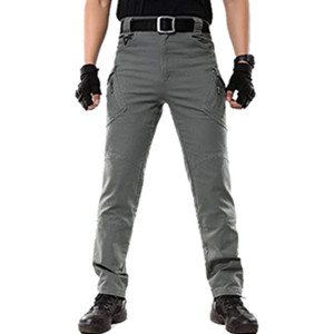 Pantalon cargo décontracté pour homme avec poches, taille élastique, tissu polyester/coton - Product Image 5
