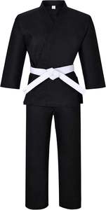 Conjunto de Kimono de Judo Negro, 100% Algodón, 220g, Ligero, Elástico y Transpirable, Uniforme de Artes Marciales para Entrenamiento de Jiu Jitsu - Product Image 2