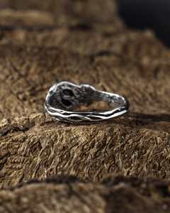 Bague en opale bleue, argent sterling massif, certifiée IGI, bijoux de haute qualité, bague de promesse, inspirée de la nature, branche de feuille, opale australienne - Product Image 2