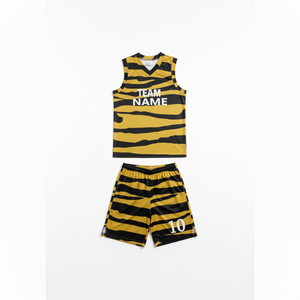 Ensemble d'uniformes de basketball en tissu léger et coupe athlétique pour fournisseur d'uniformes d'équipes professionnelles – Maillot et short de basketball - Product Image 5