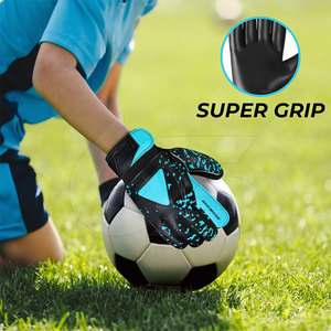 Gants de gardien de but en cuir durable avec sangle de poignet réglable, antidérapants, imperméables - Utilisation en extérieur en stock - Product Image 4