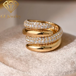 18K Rose Gold Tango Style Intertwined Lab Grown Diamond Wrap <b>Ring</b> Vintage <b>Stacked</b> Statement Band For Women - Product Image 3
