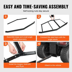 Grada de arrastre de acero Q235 para entrada de vehículos, 76.57 pulgadas de ancho, remolcable, con barras ajustables, soporta 50 libras para motocicletas - Product Image 5